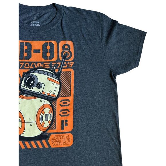 Star Wars Mens Pop Tees Shirt The Force Awakens BB-8 Size XL Heather Gray Orange - Picture 4 of 9